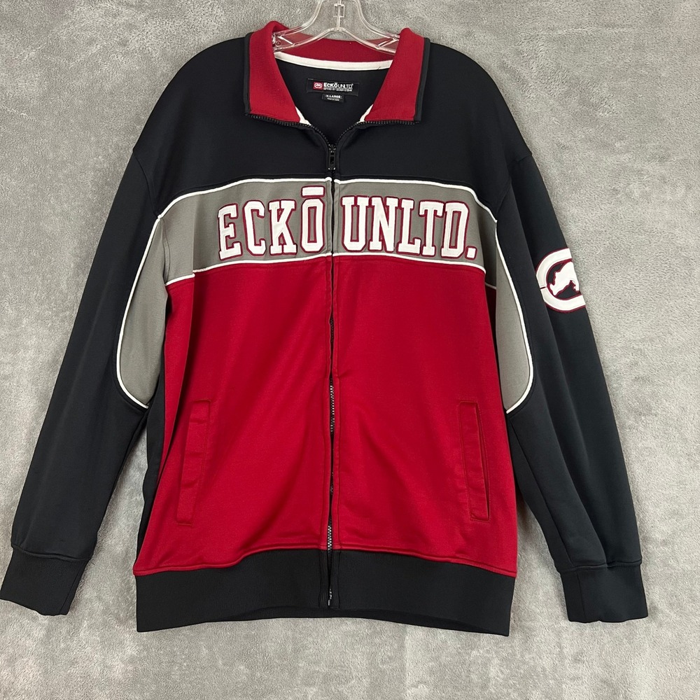 Ecko‎ Unltd Full Zip Track Jacket Mens XL Bold Spellout Y2K Streetwear